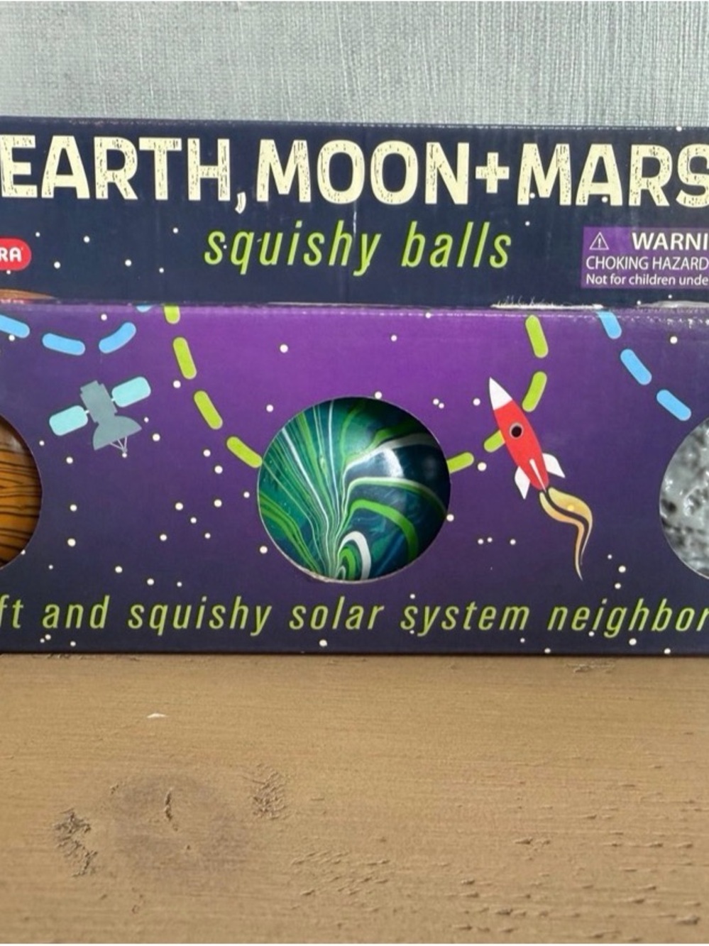 Earth Moon + Mars Green Squishy Ball - Kids Toys